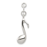 Sterling Silver Polished Music Note Charm view 1