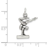 Sterling Silver Antiqued Gymnasts Charm view 4