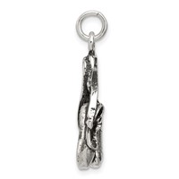 Sterling Silver Antiqued Ballet Shoes Charm view 2