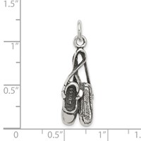 Sterling Silver Antiqued Ballet Shoes Charm view 4