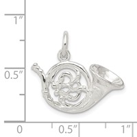 Sterling Silver French Horn Charm view 3