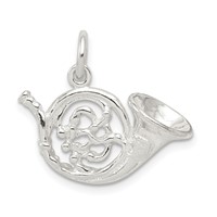 Sterling Silver French Horn Charm view 1
