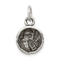 Sterling Silver Antiqued Volleyball Charm view 4