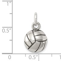 Sterling Silver Antiqued Volleyball Charm view 3