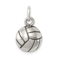 Sterling Silver Antiqued Volleyball Charm view 1