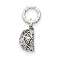 Sterling Silver Antiqued Football Charm view 2