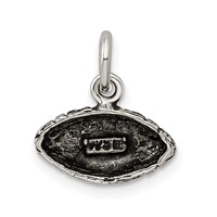 Sterling Silver Antiqued Football Charm view 3