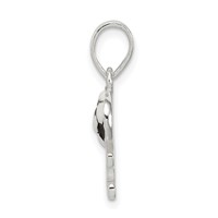 Sterling Silver Polished Enamel Love Soccer Pendant view 2
