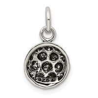Sterling Silver Antiqued Soccer Ball Charm view 3