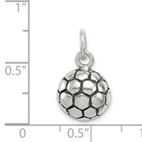 Sterling Silver Antiqued Soccer Ball Charm view 4