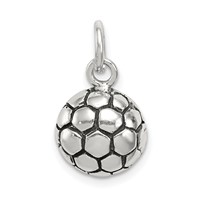 Sterling Silver Antiqued Soccer Ball Charm view 1