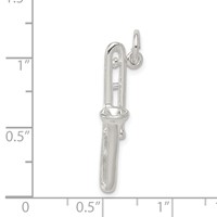 Sterling Silver Trombone Charm view 3