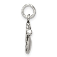 Sterling Silver Antiqued Baseball Glove Bat Charm view 2