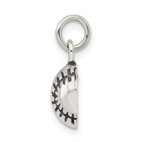 Sterling Silver Antiqued Baseball Charm view 2