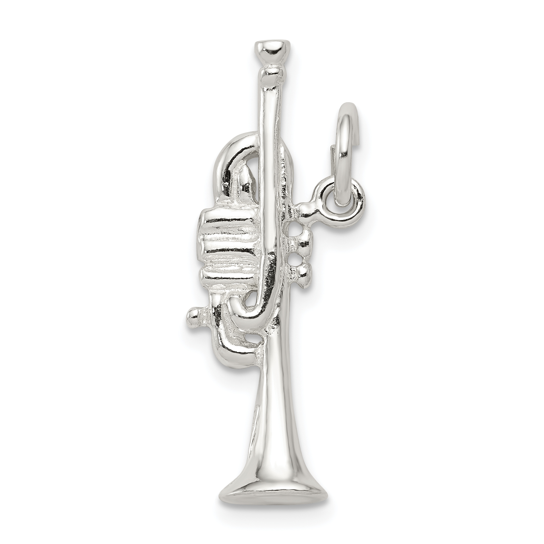 Sterling Silver Trumpet Charm (QC781)