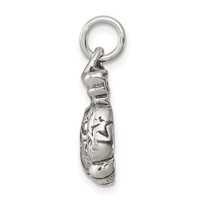 Sterling Silver Antiqued Boxing Gloves Charm view 2