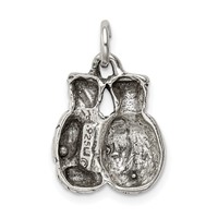 Sterling Silver Antiqued Boxing Gloves Charm view 4