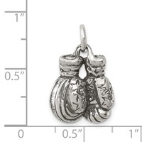Sterling Silver Antiqued Boxing Gloves Charm view 3