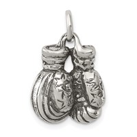 Sterling Silver Antiqued Boxing Gloves Charm view 1