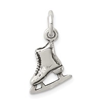 Sterling Silver Antiqued Ice Skate Charm view 1