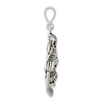 Sterling Silver Antiqued Hockey Player Charm view 2