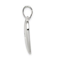 Sterling Silver Polished Heart Pendant with Paw Print view 2
