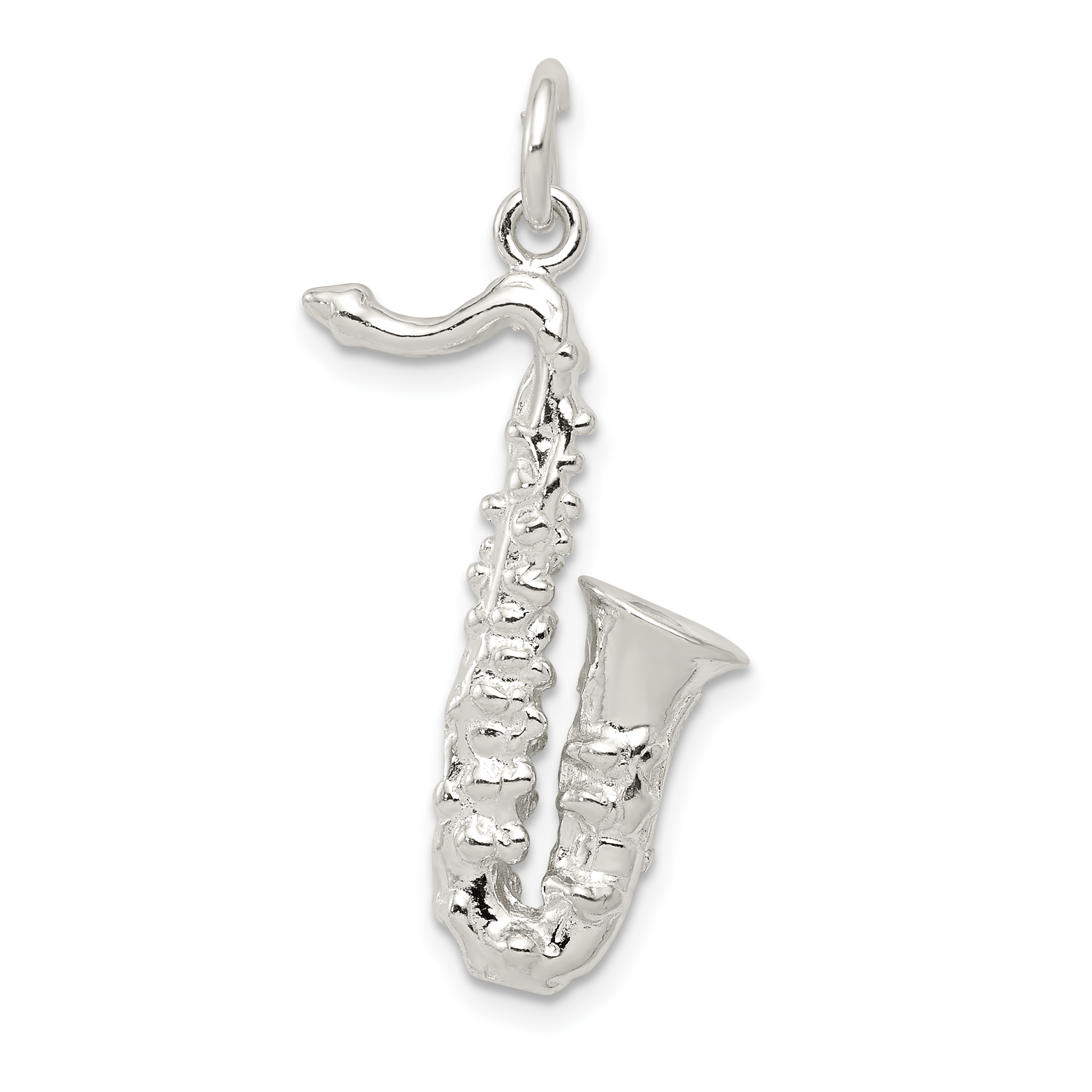 Sterling Silver Saxophone Charm (QC782)