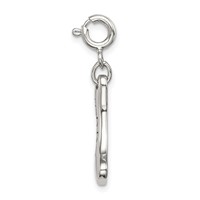 Sterling Silver Rhodium-plated CZ Dog Bone Top Dog Charm view 2