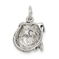 Sterling Silver Antiqued Bull Dog Charm view 4
