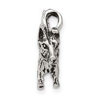 Sterling Silver Antiqued Dog Charm view 2