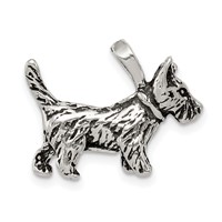 Sterling Silver Antiqued Dog Charm view 1