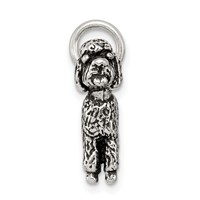 Sterling Silver Antiqued Poodle Charm view 2