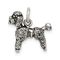 Sterling Silver Antiqued Poodle Charm view 4