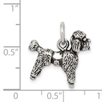 Sterling Silver Antiqued Poodle Charm view 3