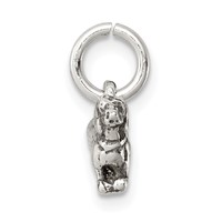 Sterling Silver Antiqued Dog Charm view 2