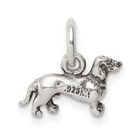 Sterling Silver Antiqued Dog Charm view 4