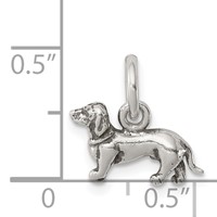Sterling Silver Antiqued Dog Charm view 3