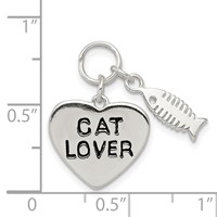 Sterling Silver Cat Lover Pendant view 3