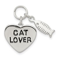 Sterling Silver Cat Lover Pendant view 1