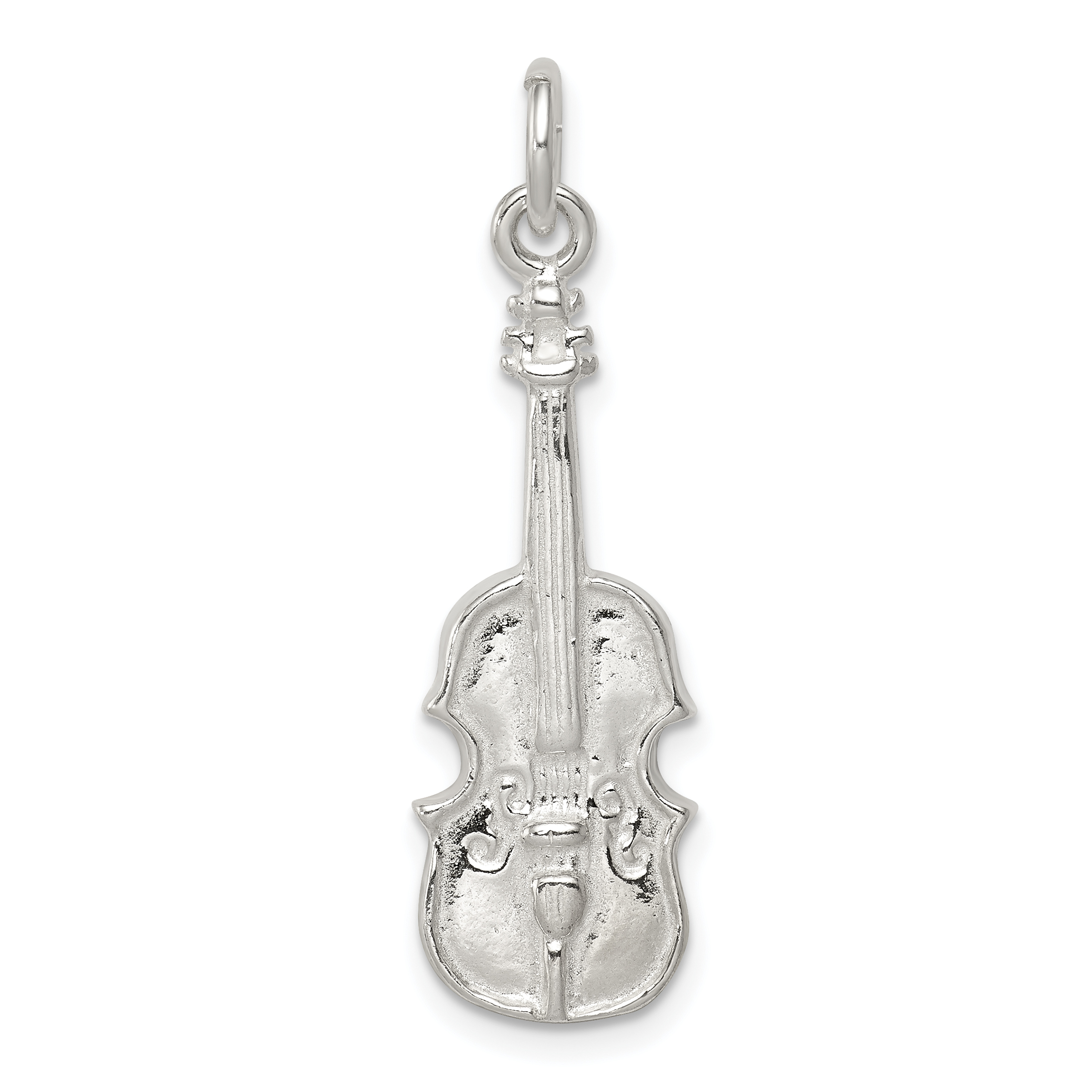 Sterling Silver Violin Charm (QC784)
