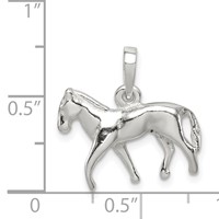 Sterling Silver Polished Horse Pendant view 4