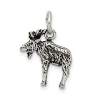 Sterling Silver Antiqued Moose Charm view 3
