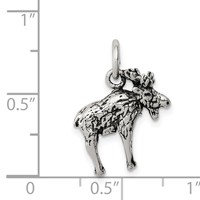 Sterling Silver Antiqued Moose Charm view 4