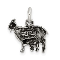 Sterling Silver Antiqued Goat Charm view 3