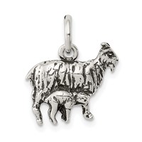 Sterling Silver Antiqued Goat Charm view 1