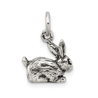 Sterling Silver Antiqued Rabbit Charm view 3