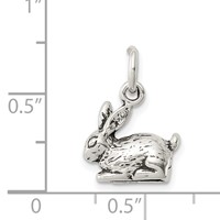 Sterling Silver Antiqued Rabbit Charm view 4