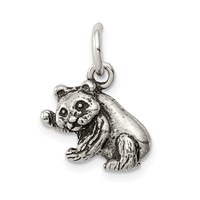 Sterling Silver Antiqued Panda Bear Charm view 1