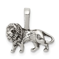 Sterling Silver Antiqued Lion Charm view 1