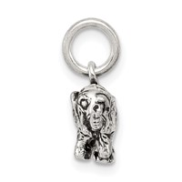 Sterling Silver Antiqued Elephant Charm view 2